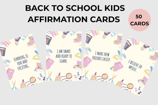 Kids Back to School Affirmation Cards (PLR)